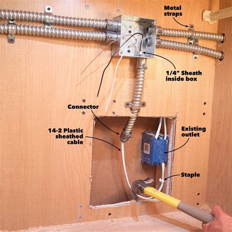 junction box under kitchen cabinets|cabinet electrical outlet box.